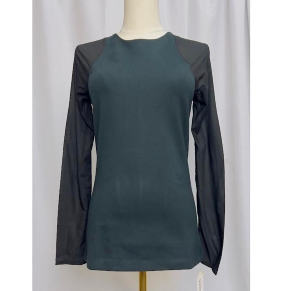 NWT!‎ Kate Spade Saturday Sheer-Sleeve Top (X-Small, Black)